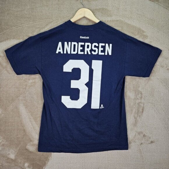 Reebok Toronto Maple Leafs NHL Andersen #31 T-Shirt Men's Sz M Blue Short Sleeve - Picture 2 of 10